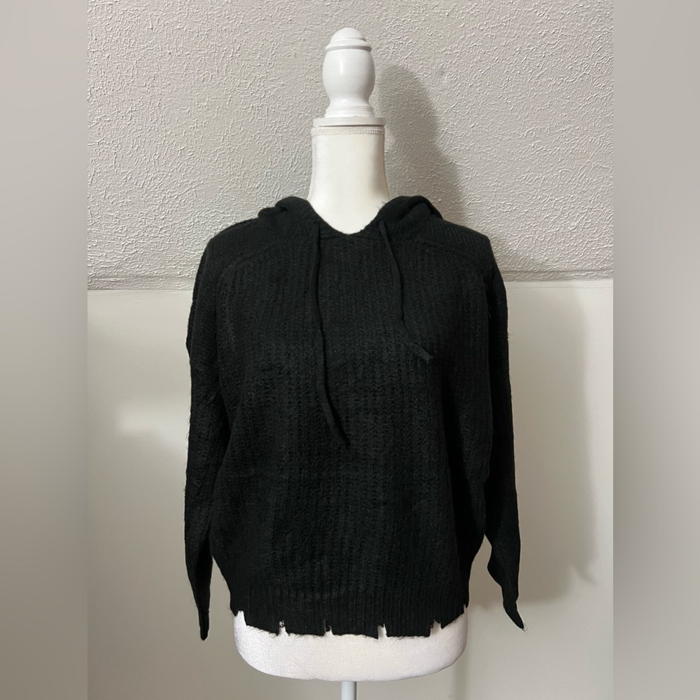 NWT Olivaceous black sweater with hood size S